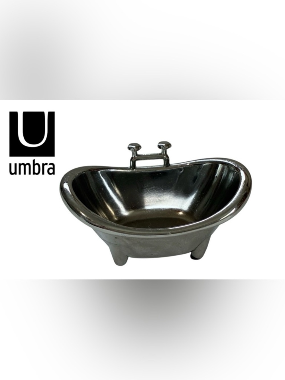UMBRA CHROME PLATED BATHTUB TRINKET DISH